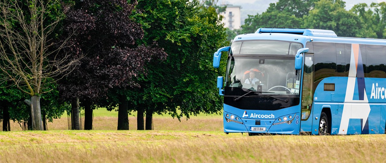 aircoach driving in suburbs of Dublin